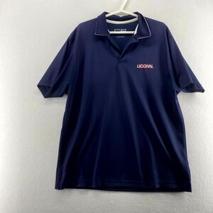 UCONN Mens Navy Embroidered Polo Athletic Material CS Crable Size XL